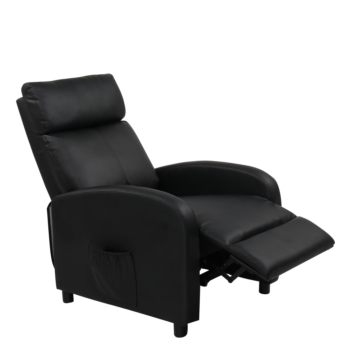 Electric Recliner with Massage and Heat, PU Leather Recliner Chair Sofa for Living Room Home Theater, Black