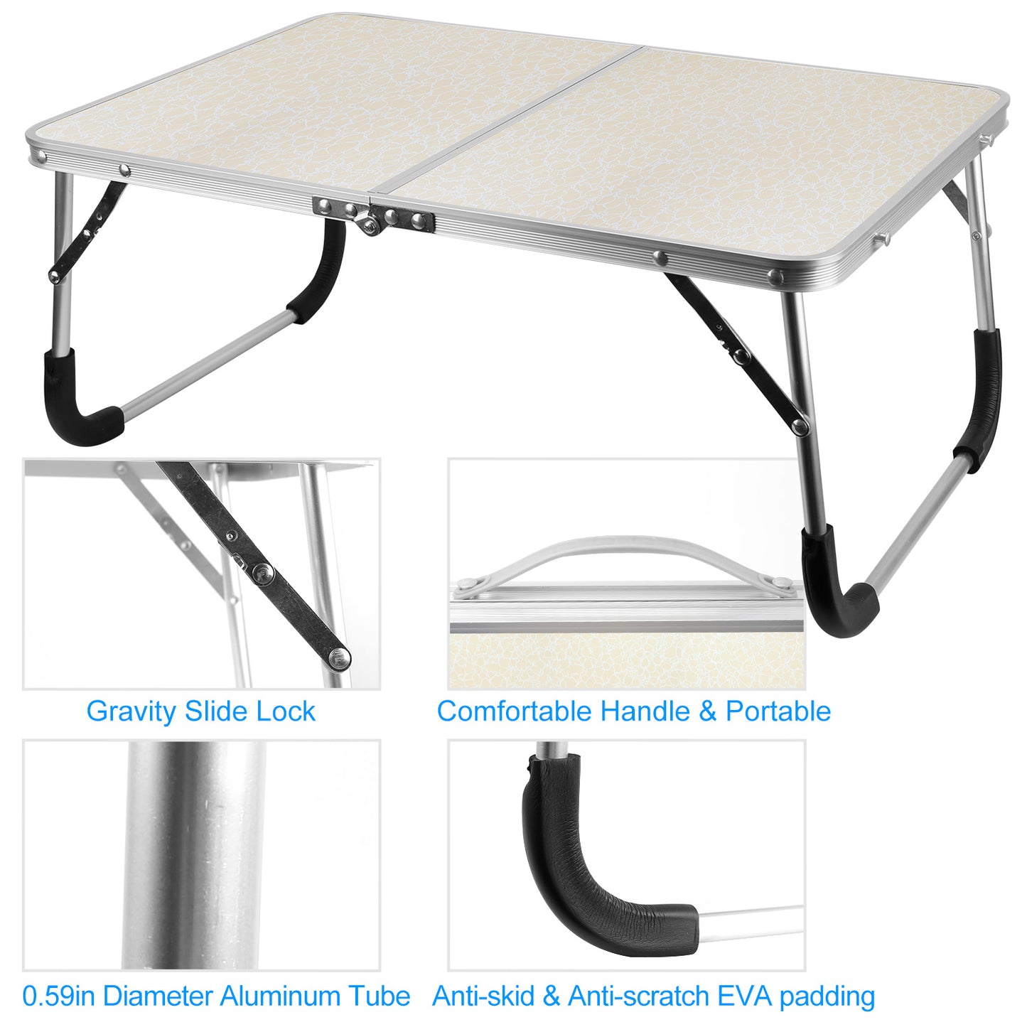 Foldable Laptop Table Notebook Bed Desk Breakfast Reading Writing Lap Tray For Sofa Couch Floor Dormitory
