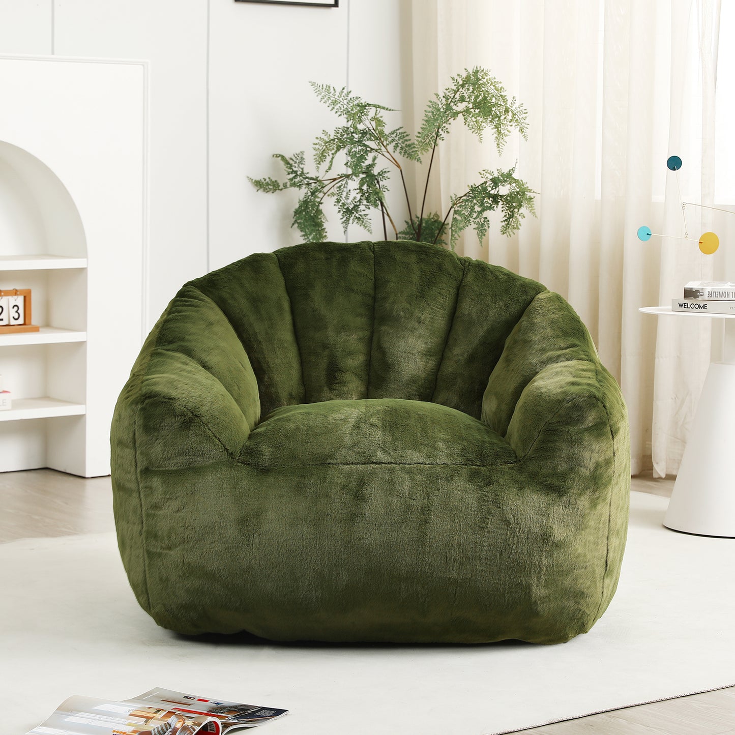 Bean Bag Chair, Bean Bag Sofa Chair with Armrests Stuffed High-Density Foam, Lazy Sofa Comfy Chairs BeanBag Chair for Adults in Living Room,Bedroom Reading