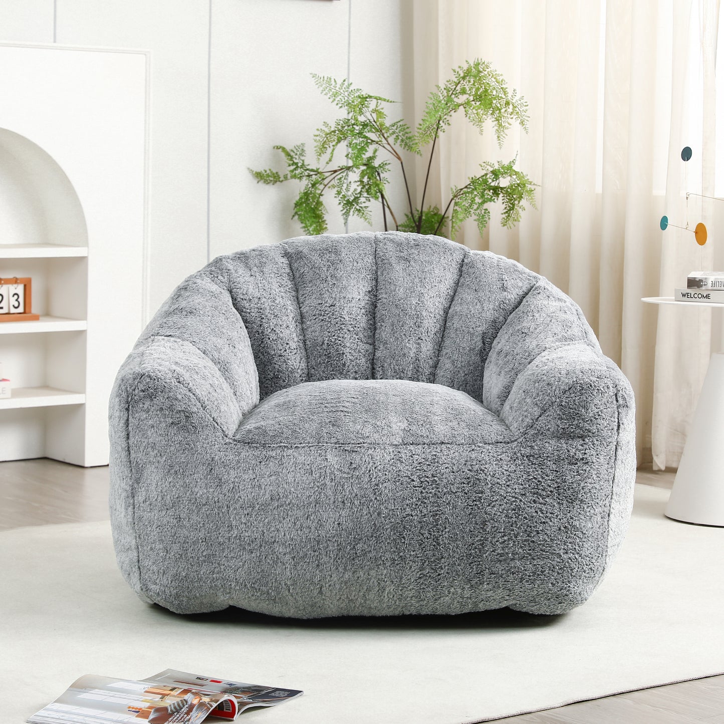 Bean Bag Chair, Bean Bag Sofa Chair with Armrests Stuffed High-Density Foam, Lazy Sofa Comfy Chairs BeanBag Chair for Adults in Living Room,Bedroom Reading