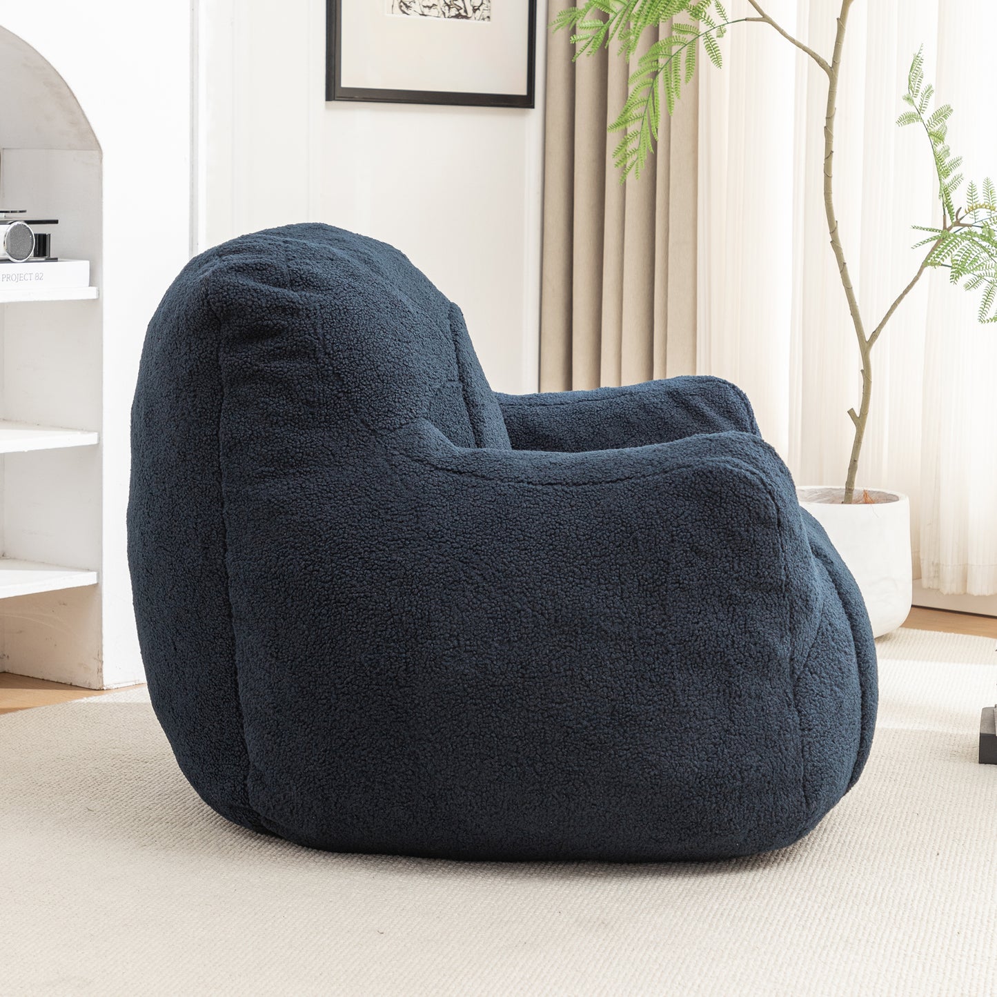 Bean Bag Chair with Filler, Bean Bag Sofa with Tufted Soft Stuffed Filling, Fluffy and Lazy Sofa, Comfy Cozy BeanBag Chairs with Memory Foam for Dorm, Apartment, Living Room