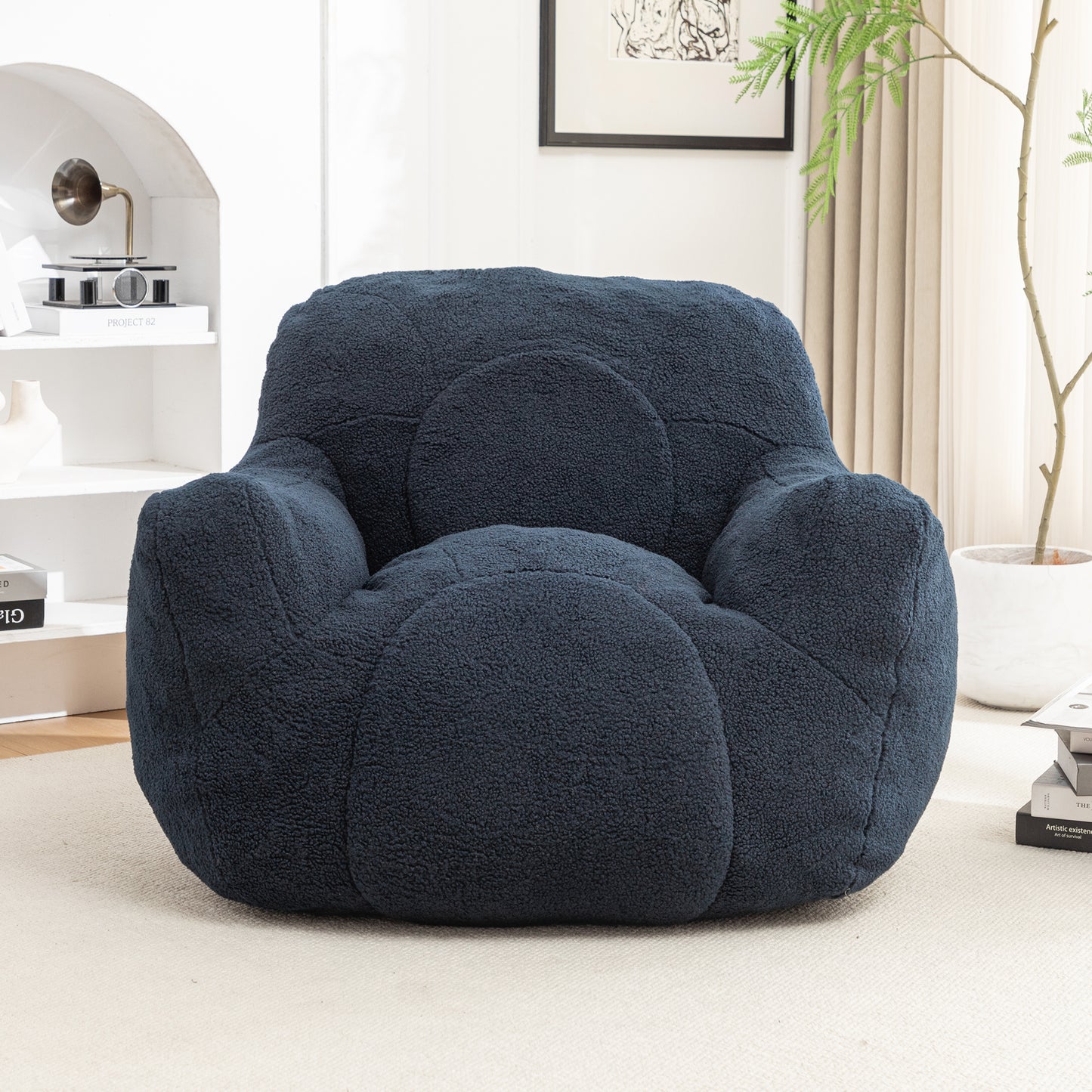 Bean Bag Chair with Filler, Bean Bag Sofa with Tufted Soft Stuffed Filling, Fluffy and Lazy Sofa, Comfy Cozy BeanBag Chairs with Memory Foam for Dorm, Apartment, Living Room
