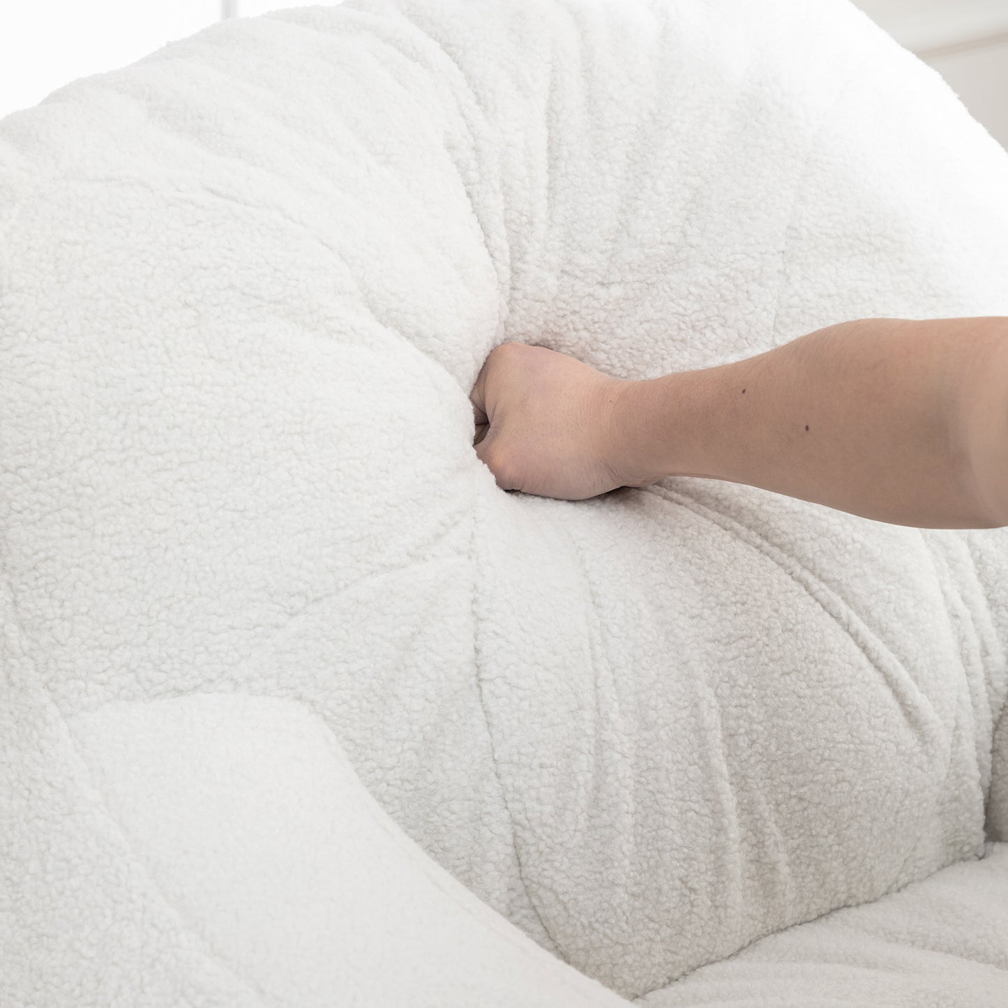 Bean Bag Chair with Filler, Bean Bag Sofa with Tufted Soft Stuffed Filling, Fluffy and Lazy Sofa, Comfy Cozy BeanBag Chairs with Memory Foam for Dorm, Apartment, Living Room