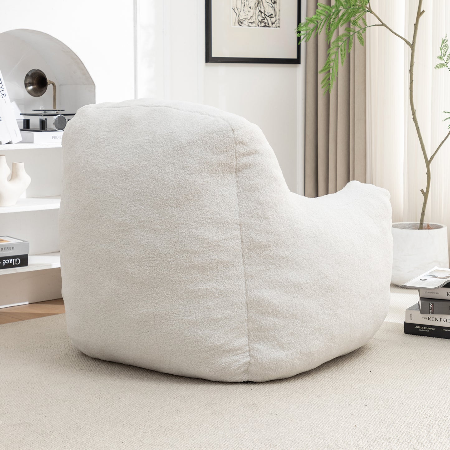 Bean Bag Chair with Filler, Bean Bag Sofa with Tufted Soft Stuffed Filling, Fluffy and Lazy Sofa, Comfy Cozy BeanBag Chairs with Memory Foam for Dorm, Apartment, Living Room