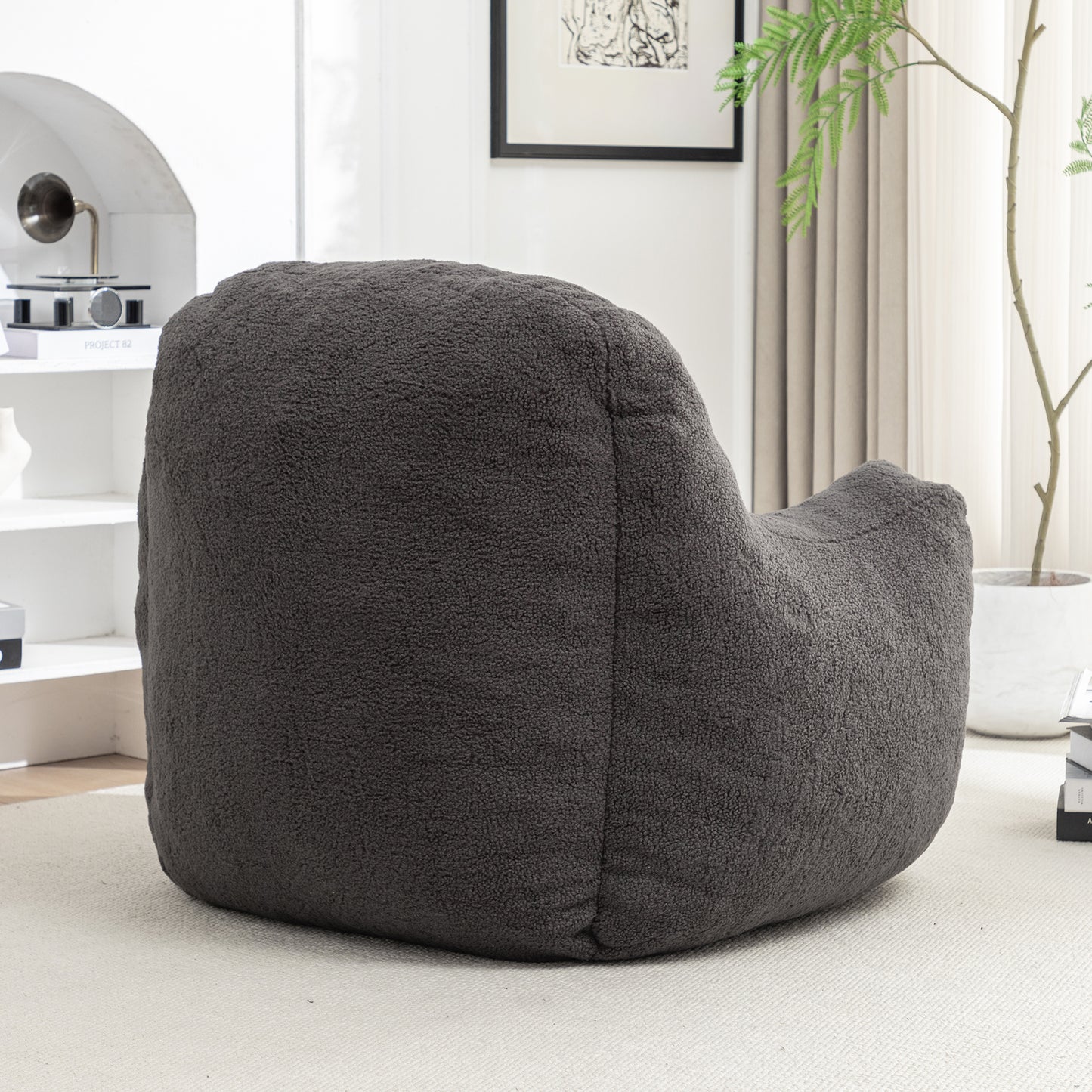 Bean Bag Chair with Filler, Bean Bag Sofa with Tufted Soft Stuffed Filling, Fluffy and Lazy Sofa, Comfy Cozy BeanBag Chairs with Memory Foam for Dorm, Apartment, Living Room