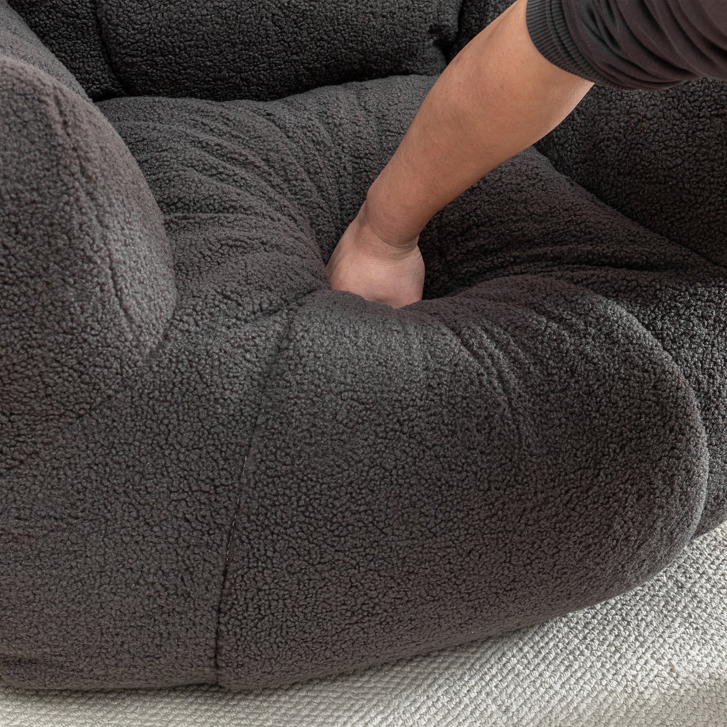 Bean Bag Chair with Filler, Bean Bag Sofa with Tufted Soft Stuffed Filling, Fluffy and Lazy Sofa, Comfy Cozy BeanBag Chairs with Memory Foam for Dorm, Apartment, Living Room