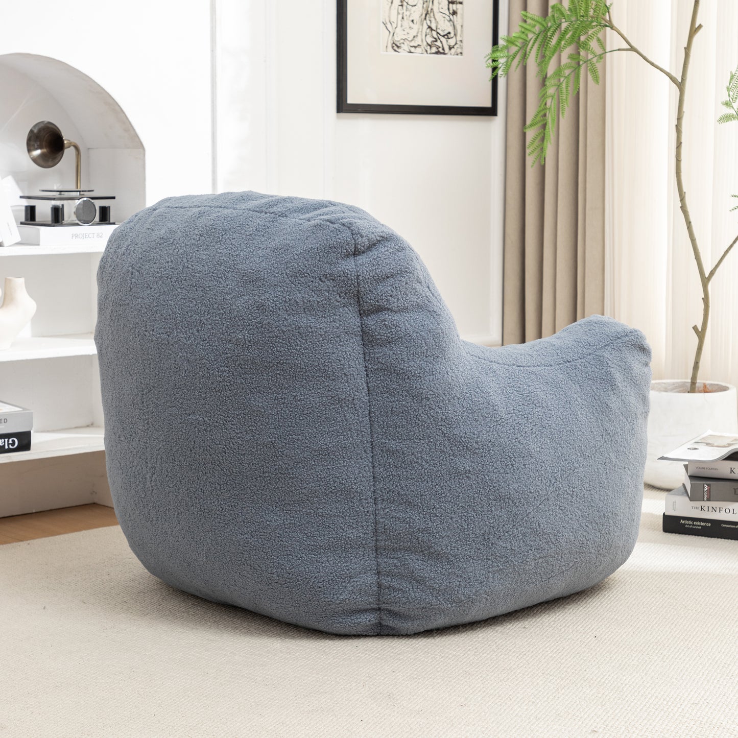 Bean Bag Chair with Filler, Bean Bag Sofa with Tufted Soft Stuffed Filling, Fluffy and Lazy Sofa, Comfy Cozy BeanBag Chairs with Memory Foam for Dorm, Apartment, Living Room