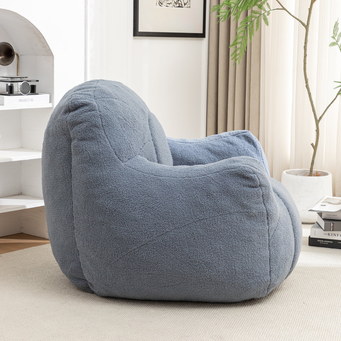 Bean Bag Chair with Filler, Bean Bag Sofa with Tufted Soft Stuffed Filling, Fluffy and Lazy Sofa, Comfy Cozy BeanBag Chairs with Memory Foam for Dorm, Apartment, Living Room