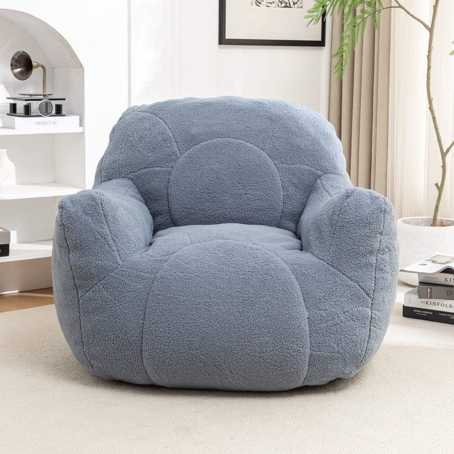 Bean Bag Chair with Filler, Bean Bag Sofa with Tufted Soft Stuffed Filling, Fluffy and Lazy Sofa, Comfy Cozy BeanBag Chairs with Memory Foam for Dorm, Apartment, Living Room