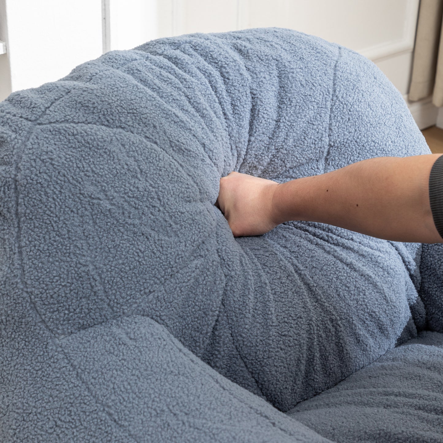 Bean Bag Chair with Filler, Bean Bag Sofa with Tufted Soft Stuffed Filling, Fluffy and Lazy Sofa, Comfy Cozy BeanBag Chairs with Memory Foam for Dorm, Apartment, Living Room