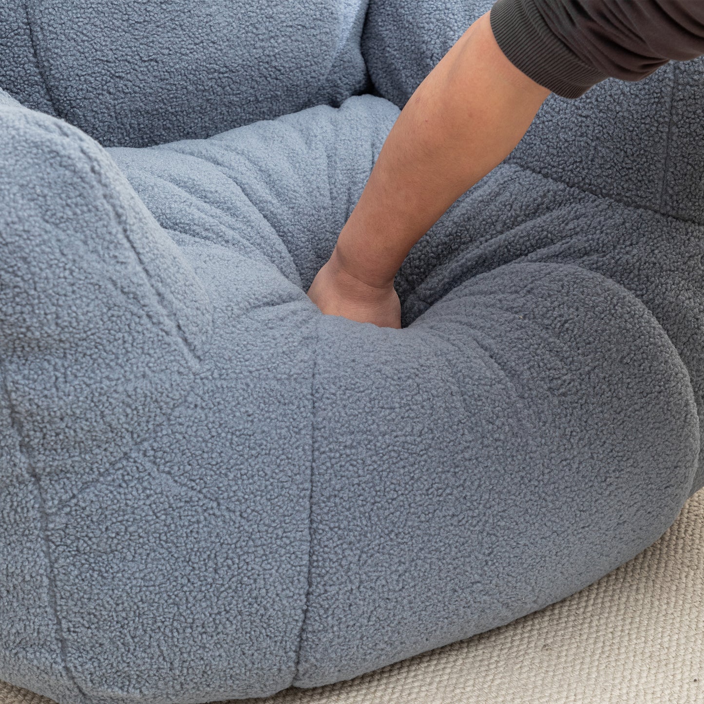 Bean Bag Chair with Filler, Bean Bag Sofa with Tufted Soft Stuffed Filling, Fluffy and Lazy Sofa, Comfy Cozy BeanBag Chairs with Memory Foam for Dorm, Apartment, Living Room
