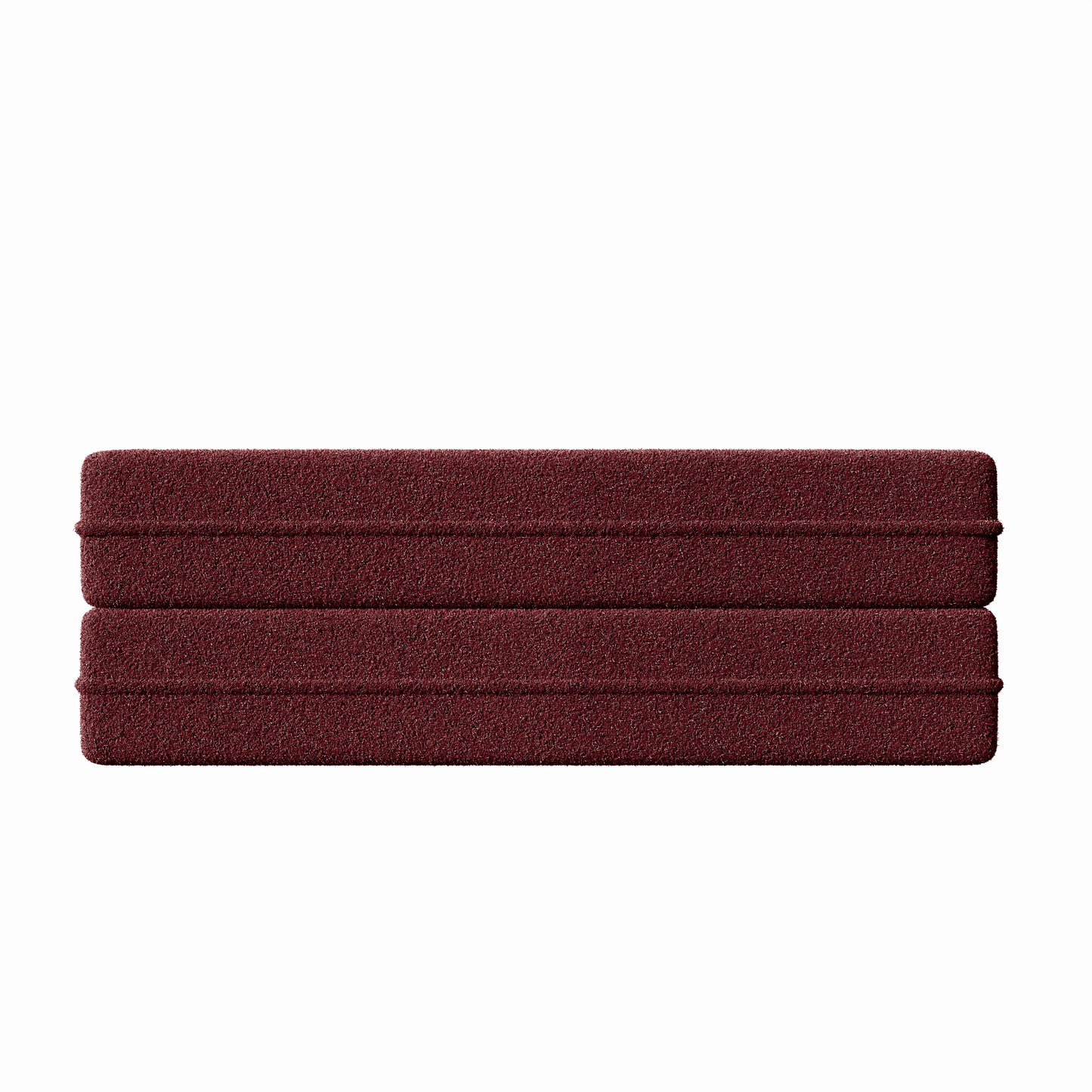 Modern Floor Sofa with 2 Pillows,Convertible Teddy Fabric Foam-Filled Sleeper Sofa Bed,15" Full Size Folding Mattress for Living Room,Guest Bed,no assembly required,Burgundy