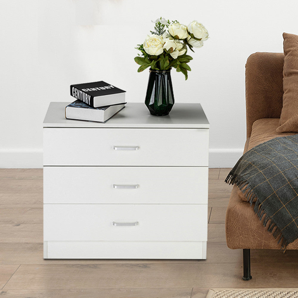 [] Modern Simple 3-Drawer Table Nightstand Dresser Black