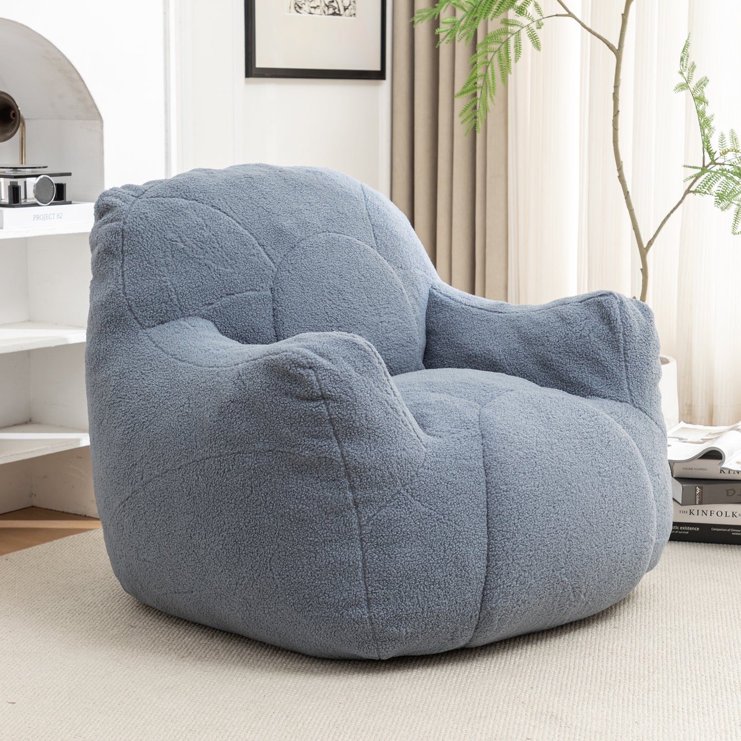 Bean Bag Chair with Filler, Bean Bag Sofa with Tufted Soft Stuffed Filling, Fluffy and Lazy Sofa, Comfy Cozy BeanBag Chairs with Memory Foam for Dorm, Apartment, Living Room